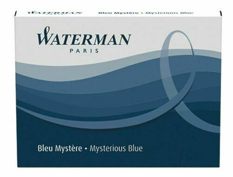 Waterman S0110910 Fountain Pen Ink Cartridges, 8-Pack, Tuck Boxed, Mysterious Blue