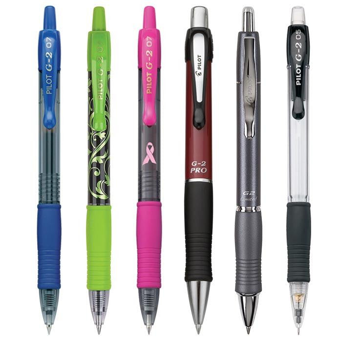 G2 Roller Ball Retractable Gel Pen, Black Ink, Fine - 2 count