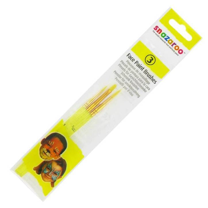 Snazaroo Face Paint Set of 3 Face Painting Brushes (1192505)